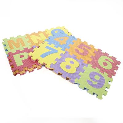 China Eco-Friendly Children's Play Developing Blankets Number Letter Cartoon EVA Baby Crawling Foam Puzzle Mat for sale