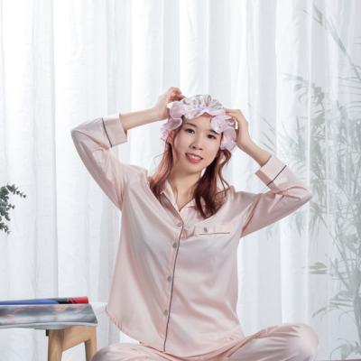 China 100% Silk Top Long Silk Sleep Hood Adjustable Night Sleep Hoods For Hair Care for sale