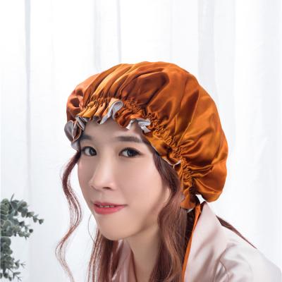 China Casual Factory Selling Women's Solid Color Oversized Sleep Hoods With Wide Elastic Band Hair Silk Hood for sale