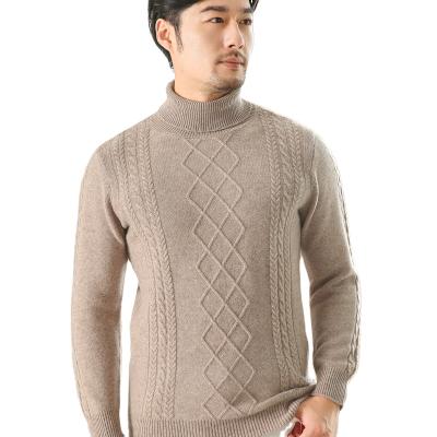 China Thick Neck Wool Twist Anti-wrinkle Turtle Winter Warm Men's Sweater Factory OEM for sale