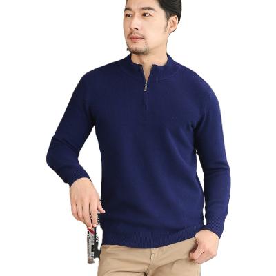 China Anti-wrinkle wool semi turtleneck warm zipper pullover for men for sale