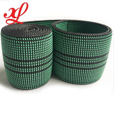 China Green color elastic sofa webbing elastic band for furniture straps furniture upholstery strap for sofa seat for sale