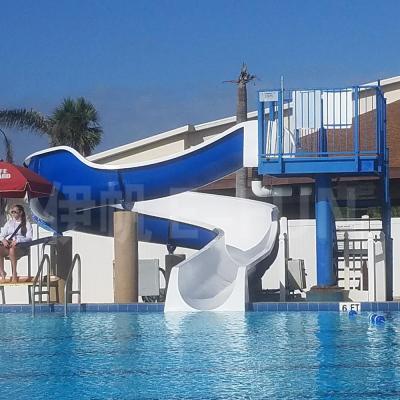 China Amusement /Water Park Aquatic Park Equipment Water Slide With Spiral Stairs Fiberglass Slide Body: 6-8mm; Clamp: 8-10mm amusement /water park 1 set for sale