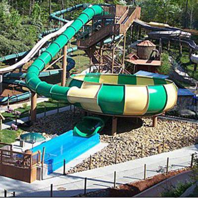 China Huge Amusement Water Park Bowl Fiberglass Water Park Slide For Sale Size 4-6 16m Raft Rider Slide for sale