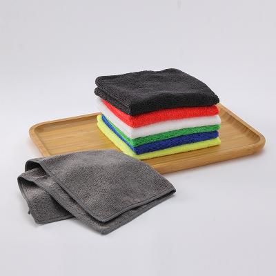 China Sustainable Warp Knitting Black Color Microfiber Towel For Car Cleaning for sale