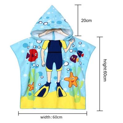 China Cheap QUICK DRY Microfiber Kids Hooded Towel for Bath, Swimming, Beach Vacation for sale