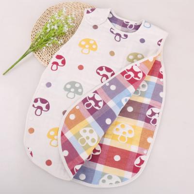 China Breathable Baby Gauze Cotton 6layer Sleeping Bag Vest Style Sleeper for sale