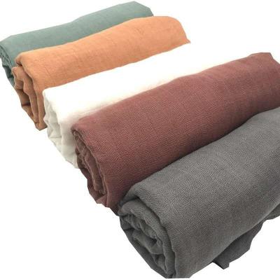 China Plain Color 70%bamboo&30%cotton Muslin Baby Anti-pilling Wrap Covering for sale