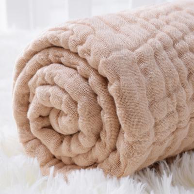 China Anti-pilling All Season 6 Layer Gauze Blanket Baby Muslin Solid Prewashed Blanket for sale