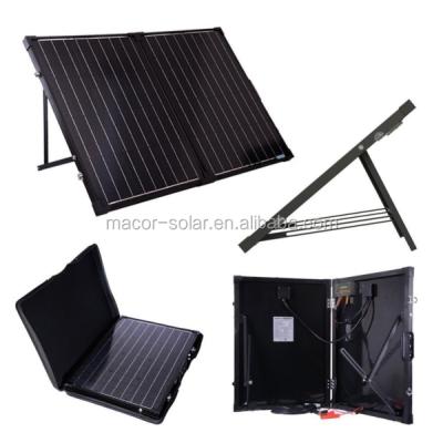 China Mono Solar Cell Solar Charger Suitcase , 100W Solar Panel Foldable Portable Solar System for sale