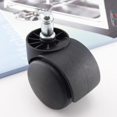 China Universal Caster Wheel Factory Supply 1.5 Inch 60mm Plastic Black Small Furniture Chair Supporting Caster Wheels Caster for sale