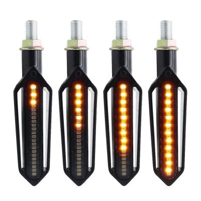 China ABS plastic 12v motorcycle spare parts led/configuration motorcycle warning light motor bike light turn signal brake stop lamps bulb flow for sale