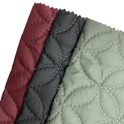 China Waterproof 300T 3 Layers Pongee Quilted Cover 100% Polyester Ultrasonic Quilting Fabric For Jacket for sale