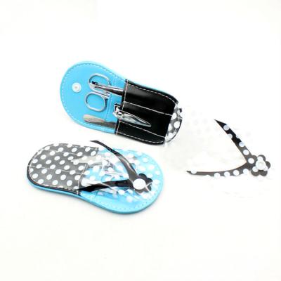 China Cheap Custom Cute Mini Manicure Set Case, Slipper Design Spa Manicure Pedicure PVC Kit for sale