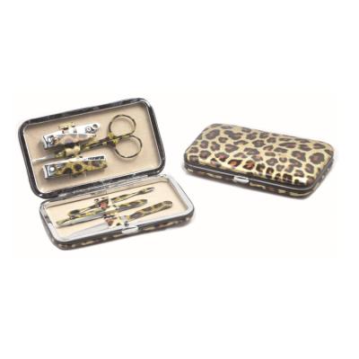 China Popular Leopard Printing Manicureset Manicure Pedicure Set for sale