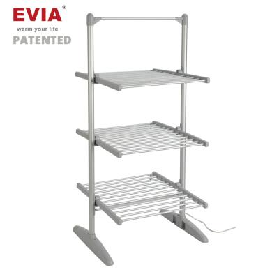 China EVIA OEM Factory 3 Row Light Dryer Machine Electric Heating Cloth Hanger Clothes Drying Rack for sale