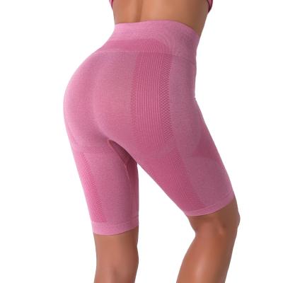 China Latest High Waist Rib Knitted Stretch Quality Fitness Breathable Workout Pants Gym Shorts Women Boxer Shorts for sale