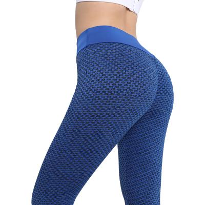 China 2022 Breathable Drop Shipping Honey Comb Seamless Yoga Wear Gym Pants Women Fitness Tummy Control Leggings for sale