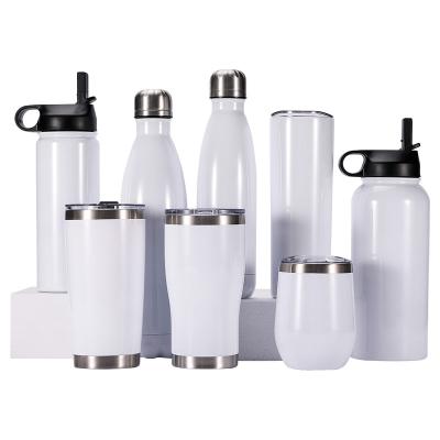 China Sustainable 12oz Double Wall DIY Sublimation White Stainless Steel Wine Tumblers for sale