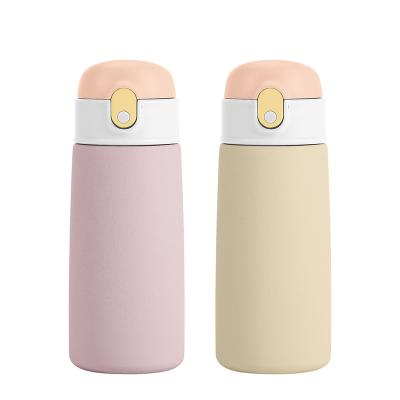 China PORTABLE High Quality 16 Ounce Stainless Steel Vacuum Flask Kids Water Bottle With Logo Custom Thermos With PP Lid for sale