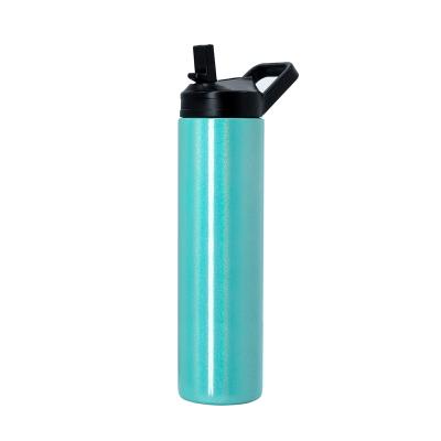 China PORTABLE Reusable Flask Water Bottles Sports Drinks 24OZ Double Wall Insulated Thermos Stainless Steel Water Bottle With Custom Straw Logo for sale