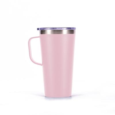 China Sustainable Customized Wholesale 16 oz BPA Free Stainless Steel Tumbler Cup With Handle for sale