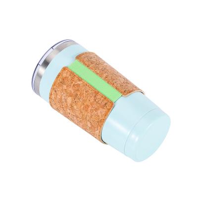 China Modern High Quality Vacuum Insulated Elastic Cork Sleeve Stainless Steel Coffee Mug for sale