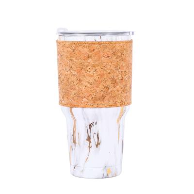 China Food Grade Anti Slip Modern Cork Cup Sleeve For Stainless Steel Vacuum Insulated Tumbler for sale