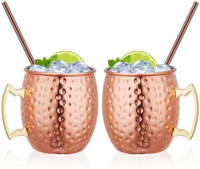 China Wholesale PORTABLE Stainless Steel Moscow Pineapple Coffee Beer Mug Hammered 18oz Vodka Mule Copper Mug for sale