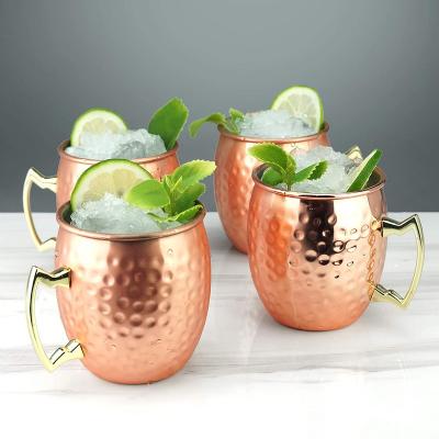 China 550ml PORTABLE Coffee Mugs Stainless Steel Pineapple Shape Moscow Mule Copper Plated Mugs for sale