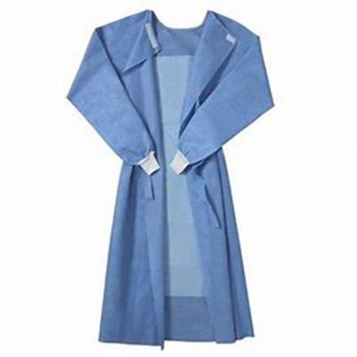 China pp sms blue surgical gwon nonwoven/PE film microporous waterproof disposable protective isolation suit manufacturer sale for sale