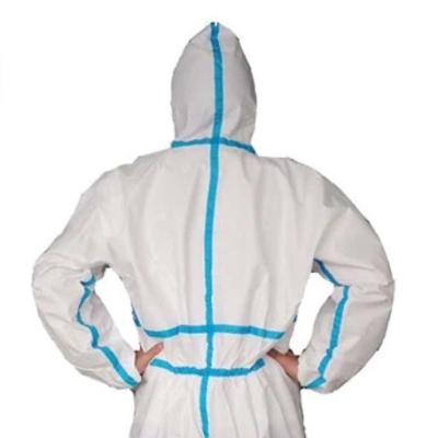 China Comfortable Disposable Isolation Gown White Blue Robe Doctor Clothing Safety Protective Suit for sale