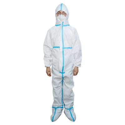 China Medical Coverall Coverall Clothing Soft Microporous Medical Microporous Waterproof Coverall/Dustproof/Waterproof PPE Coverall With Hood Cheap Price for sale