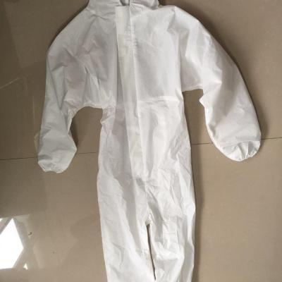 China Disposable PPE Elastic Suit Wrist Coveralls Disposable Coveralls With Hood for sale