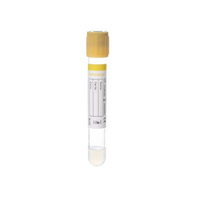 China PET or Blood Collection Tube 1-10ml Yellow Cap Gel&Clot Activator Vacuum Glass Manufacturer Supplier for sale