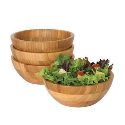 China 100%Natural bowl wooden serving stand wooden salad bowl bamboo fruit bowl for sale