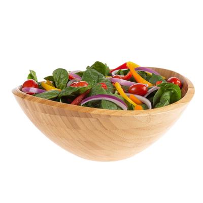 China Olive Wood Round Solid Anti-scald Rice Bowl Serving Bowl Fruit Salad Viable Customized Adult Bowl for sale