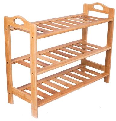 China Wooden Shoe Rack Natural Bamboo Sample Shoe Rack Display Stand for sale