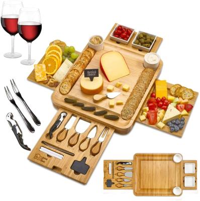 China China Sustainable Manufacture Bamboo Cheese&Charcuterie Board For Kitchen Party Serving Tray for sale