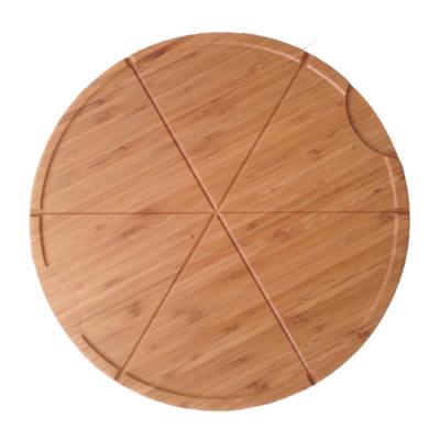 China Sustainable New Design Acacia Wood Rotating Round Serving Tray Cheese Board With 2 Knife Marble Plate 3 Ceramic Bowls for sale