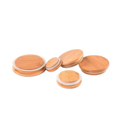 China Non Spill Factory Direct Bamboo Jar Lid Bamboo Cap For Cream Jar Screw Bamboo Lid for sale