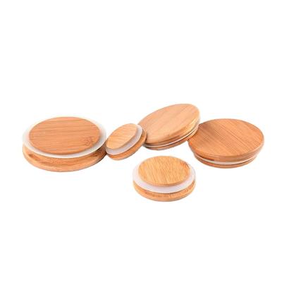 China Non Spill Wholesale Natural Glass Bamboo Storage Jar Bamboo Jar Lid Custom Glass Lid for sale