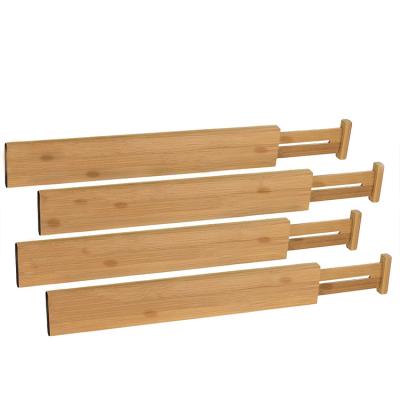 China Sustainable Wholesale Stackable Adjustable Bamboo Wooden Drawer Divider for sale