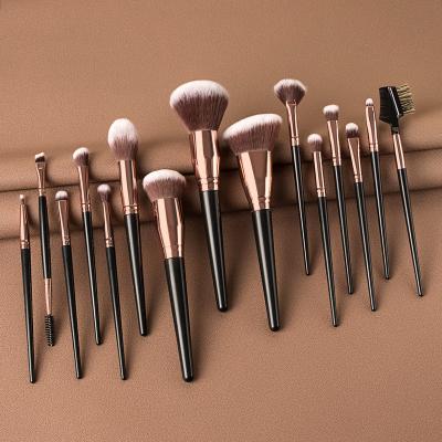 China Angular Blush 7/12Pcs Brown High Quality Women Finished Vegan Make Up Brush, Custom Private Label Makeup Brush for sale