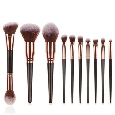 China Angular Blush Cosmetics Set Brush Professional Plastic Handle Fiber Hair Powder Foundation Soft Eyeshadow Makeup Brush for sale