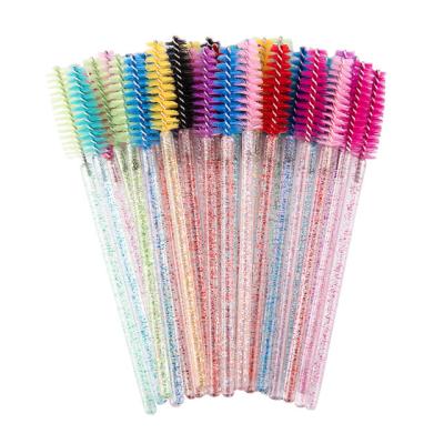 China Crystal Eyelash Mascara Wand Brush Crystal Eyelash Applicator Shiny Wholesale Eyelash Cleaning Sweeps Disposable Brush for sale