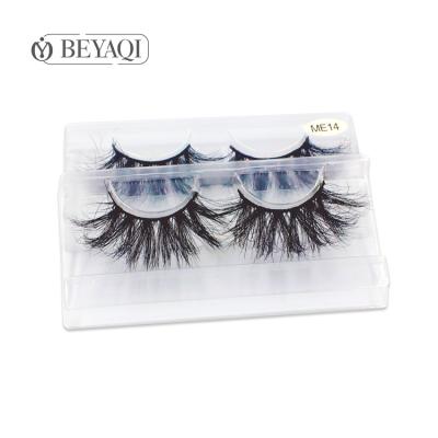 China Factory wholesale price 25mm thick mink eyelashes 3d real mink eyelash with customize for sale