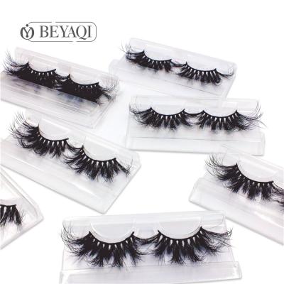 China Wholesale Lash Beauty Cruelty Free 25Mm False 3D Super Thick Mink Eyelashes Vendor Fluffy Eyelashes for sale