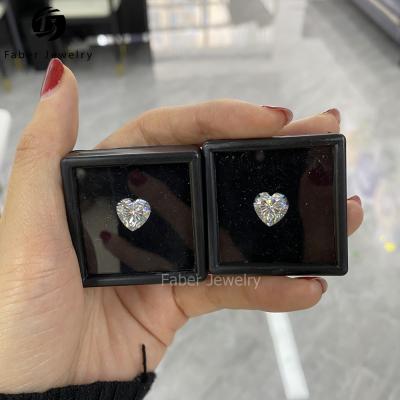 China Fire Faber Jewelry Top Sale DEF Color VVS1 High Quality Clarity 2CT 8x8mm Moissanite Color Set or Heart Shape for sale