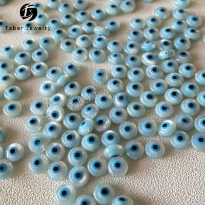 China Fire Hot Sale Turkish Evil Eye Color Set Or Mother Of Pearl Round Shape With Hole Evil Eye Beads for sale